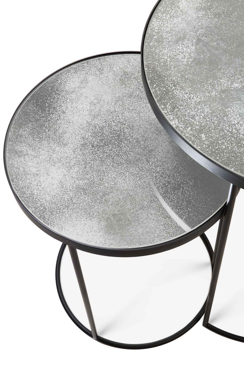 Round Nesting Side Table Set (2) | Ethnicraft Mirrored | Oroatrade.com