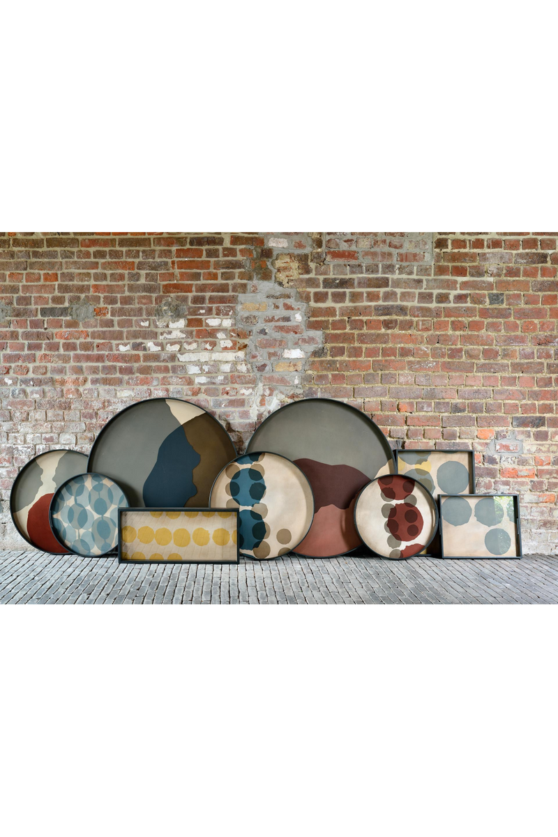 Printed Glass Round Tray | Ethnicraft Dots | Oroatrade.com