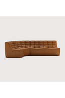 Brown Leather 2-Seater Modular Sofa | Ethnicraft N701 | Oroatrade.com