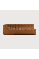 Brown Leather 2-Seater Modular Sofa | Ethnicraft N701 | Oroatrade.com