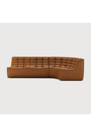 Brown Leather 2-Seater Modular Sofa | Ethnicraft N701 | Oroatrade.com