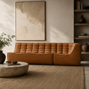 Brown Leather 2-Seater Modular Sofa | Ethnicraft N701