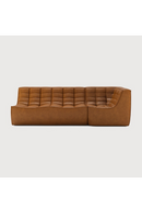 Brown Leather 2-Seater Modular Sofa | Ethnicraft N701 | Oroatrade.com