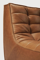 Brown Leather 2-Seater Modular Sofa | Ethnicraft N701 | Oroatrade.com