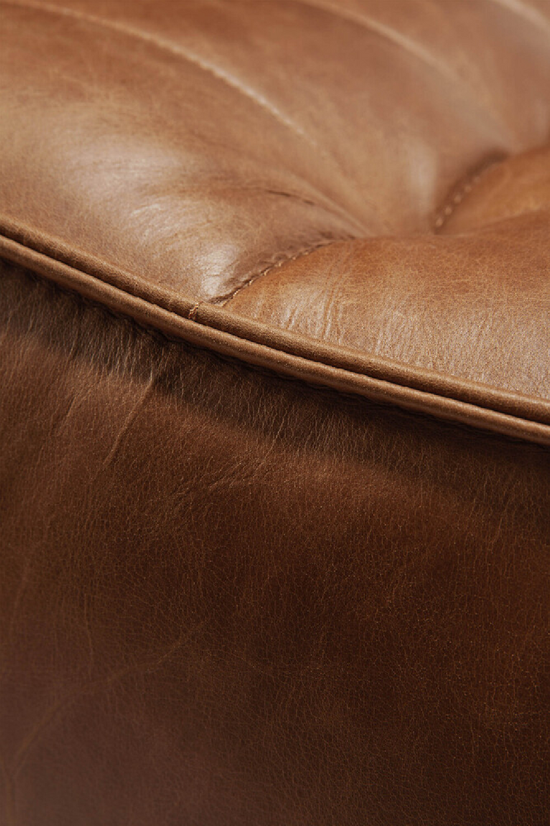 Brown Leather 2-Seater Modular Sofa | Ethnicraft N701 | Oroatrade.com