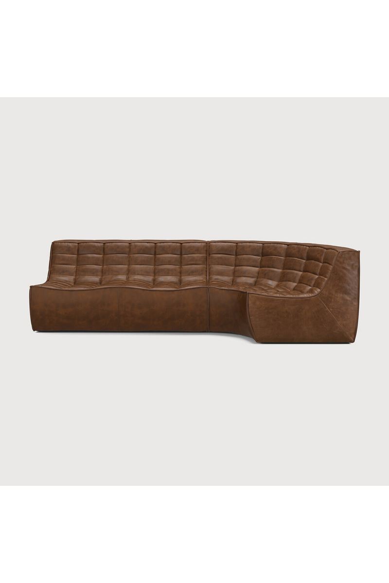Dark Brown Leather 2-Seater Modular Sofa | Ethnicraft N701 | Oroatrade.com