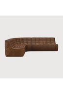 Brown Leather 3-Piece Modular Sofa | Ethnicraft N701 | Oroatrade.com