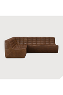 Brown Leather 3-Piece Modular Sofa | Ethnicraft N701 | Oroatrade.com
