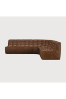 Brown Leather 3-Piece Modular Sofa | Ethnicraft N701 | Oroatrade.com