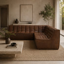 Dark Brown Leather Modular Sofa Set | Ethnicraft N701
