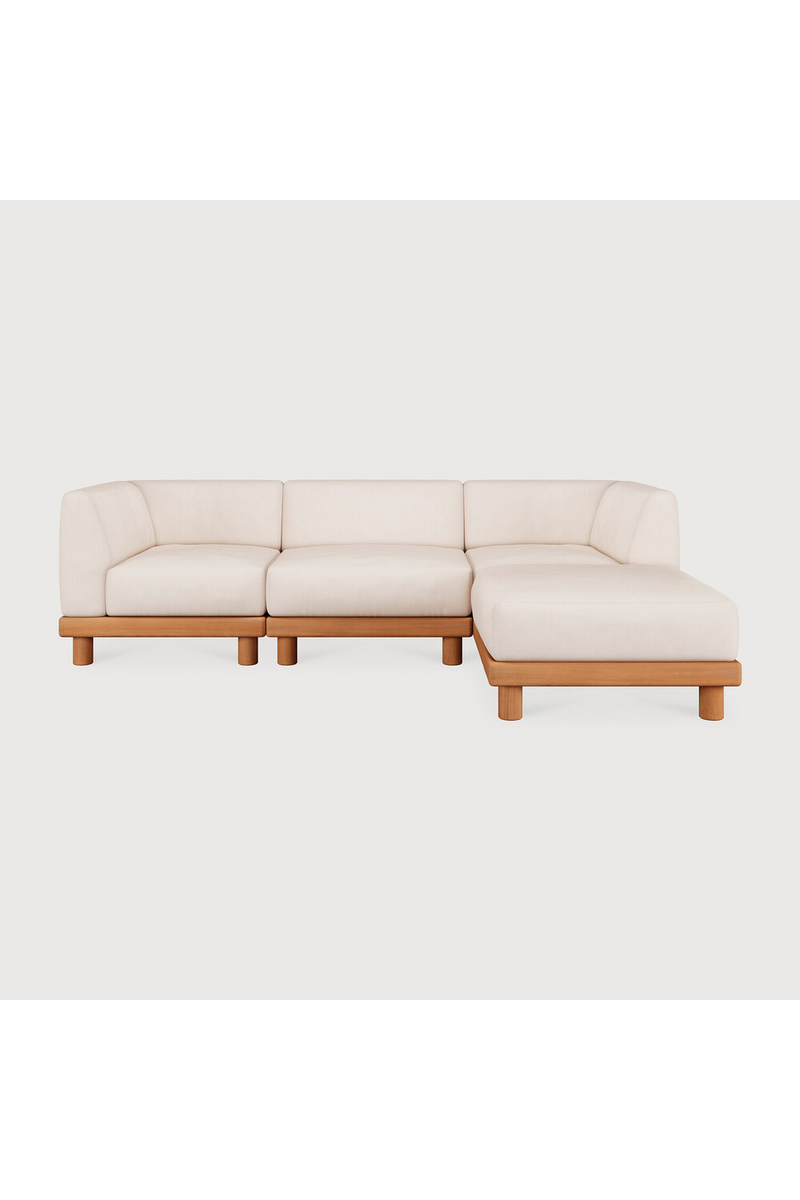 Outdoor 3-Seater Sofa with Ottoman | Ethnicraft Monocle | Oroatrade.com