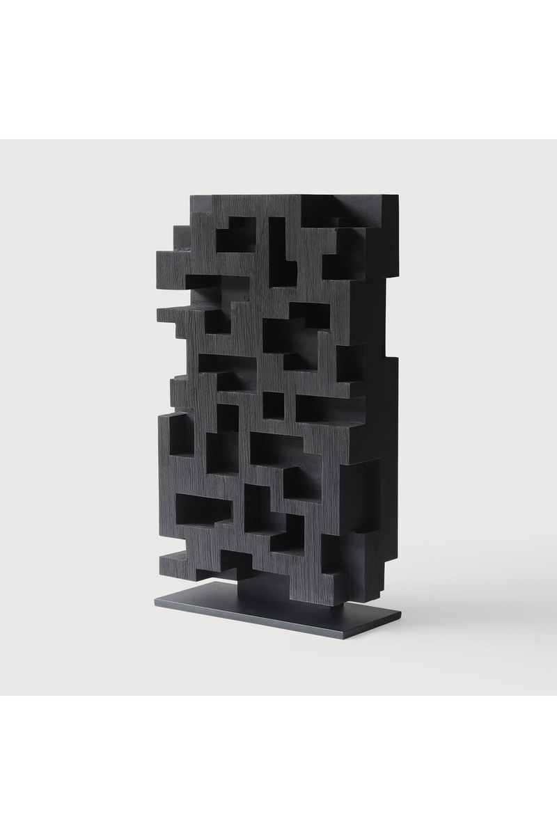 Black Teak Abstract Sculpture | Ethnicraft Stele | Oroatrade.com