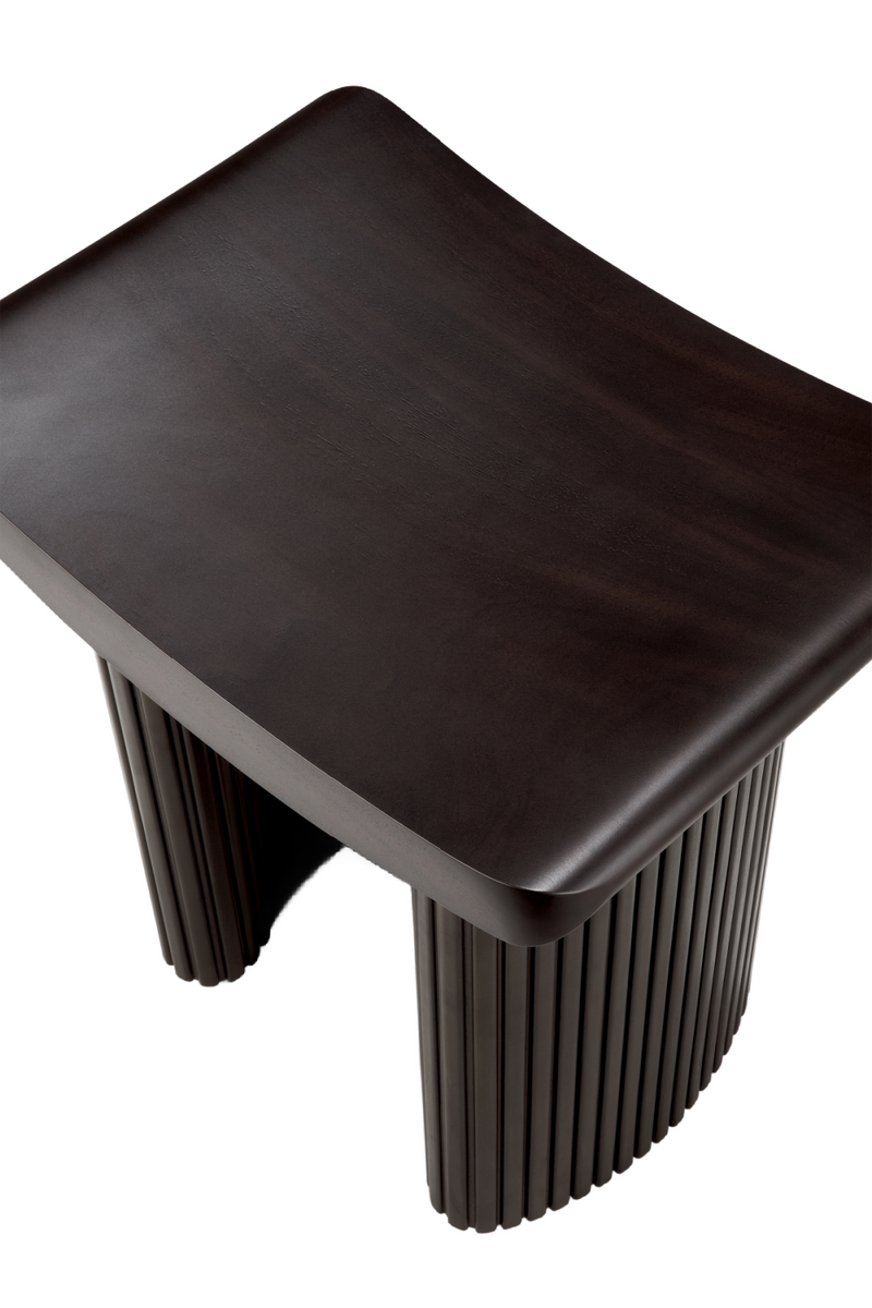 Brown Mahogany Curved Stool | Ethnicraft Roller Max | Oroatrade.com