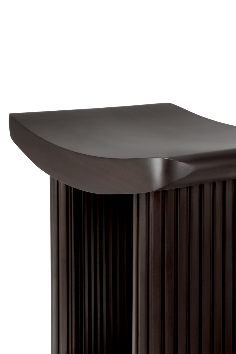 Brown Mahogany Curved Stool | Ethnicraft Roller Max | Oroatrade.com