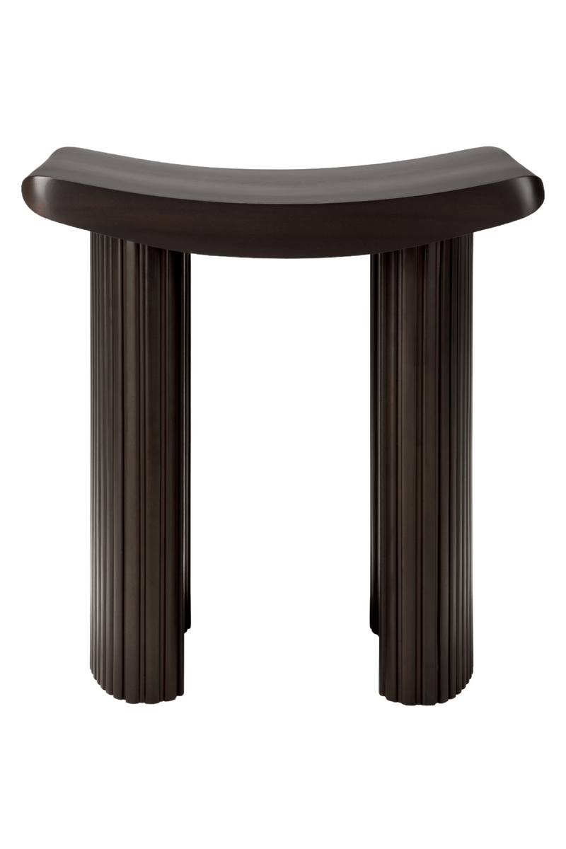 Brown Mahogany Curved Stool | Ethnicraft Roller Max | Oroatrade.com