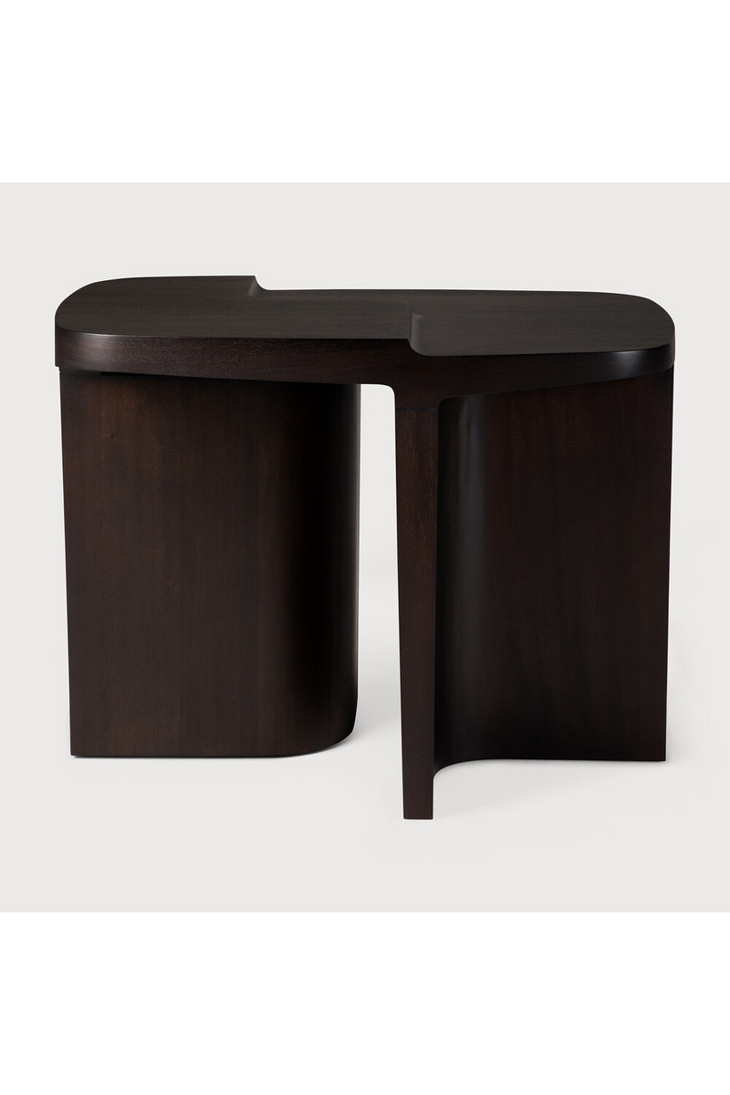 Carved Brown Mahogany Side Table | Ethnicraft Brutalist | Oroatrade.com