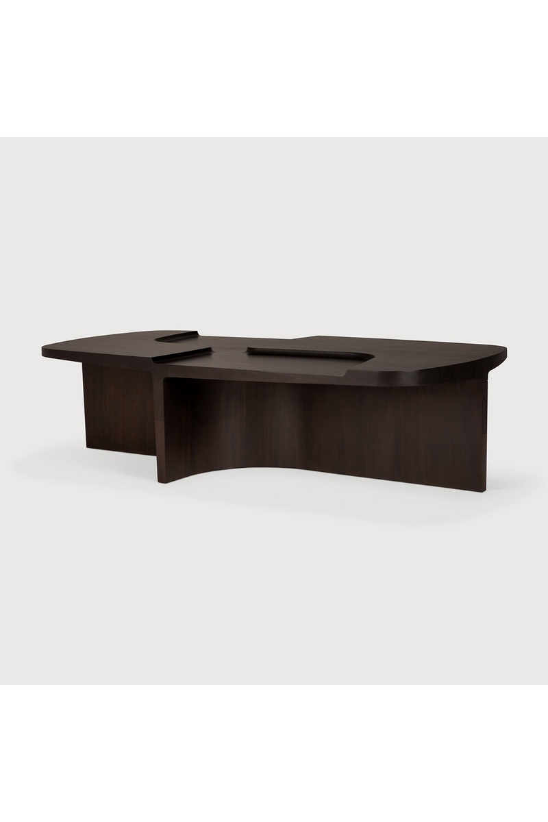 Carved Brown Mahogany Coffee Table | Ethnicraft Brutalist | Oroatrade.com