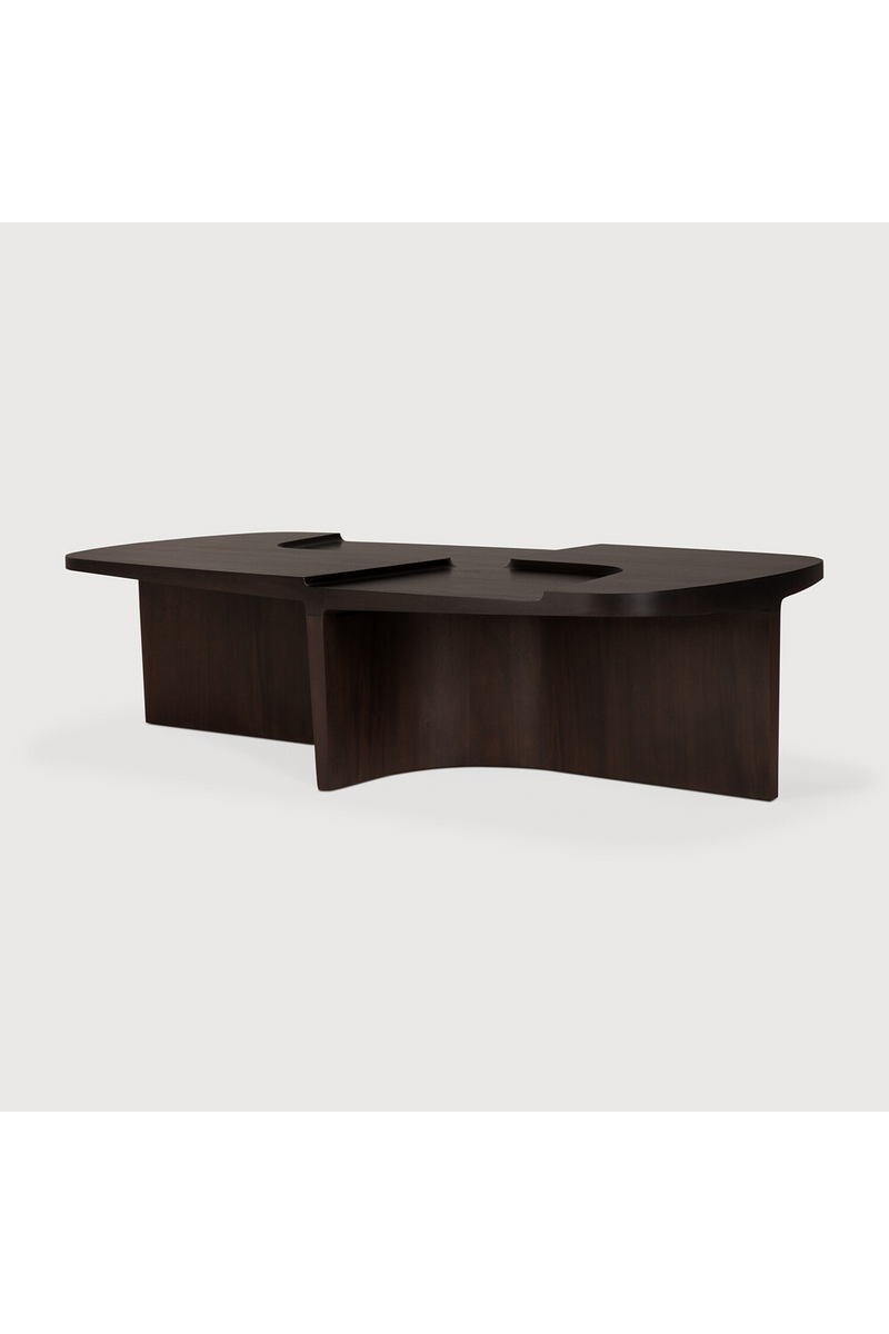 Carved Brown Mahogany Coffee Table | Ethnicraft Brutalist | Oroatrade.com