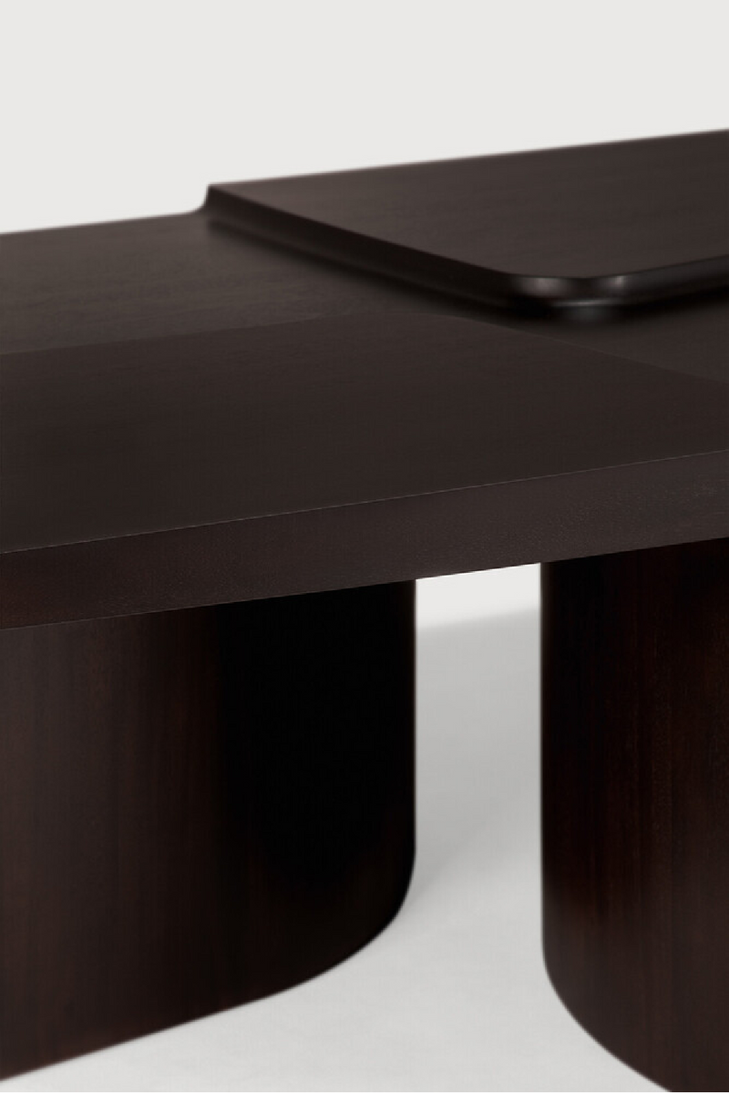 Carved Brown Mahogany Coffee Table | Ethnicraft Brutalist | Oroatrade.com