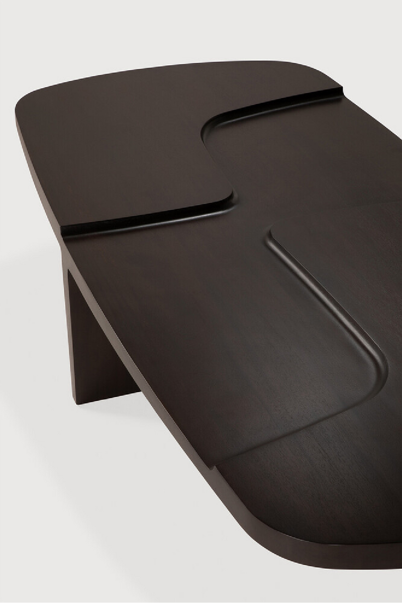 Carved Brown Mahogany Coffee Table | Ethnicraft Brutalist | Oroatrade.com
