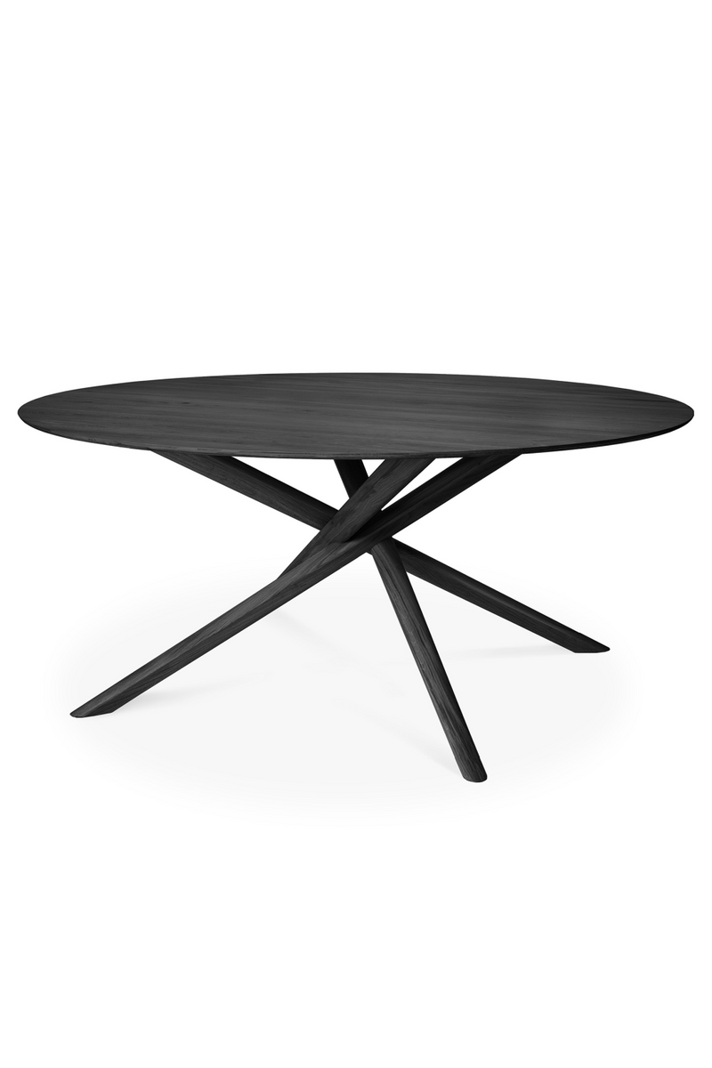 Round Black Oak Dining Table | Ethnicraft Mikado | Oroatrade.com