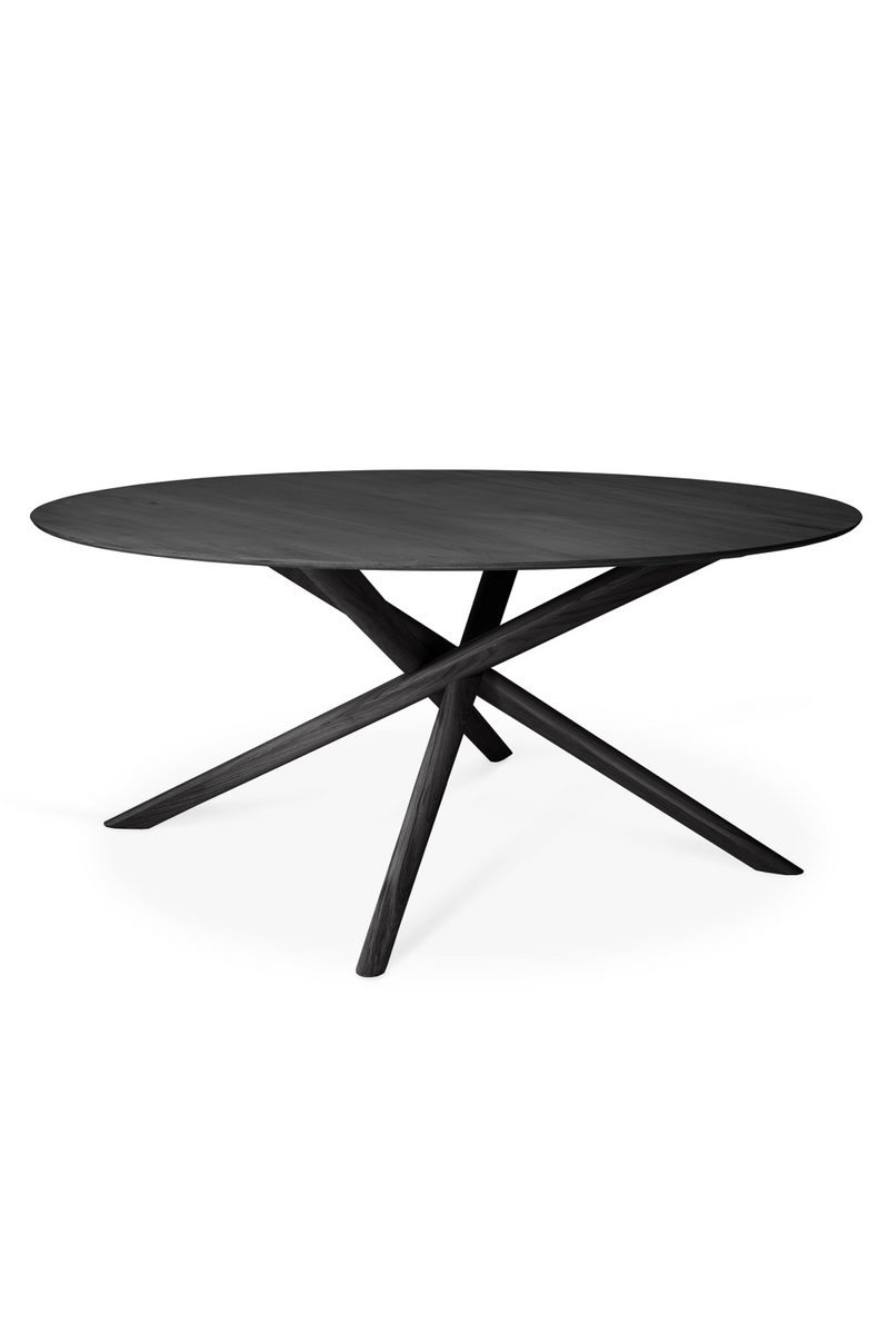 Round Black Oak Dining Table | Ethnicraft Mikado | Oroatrade.com