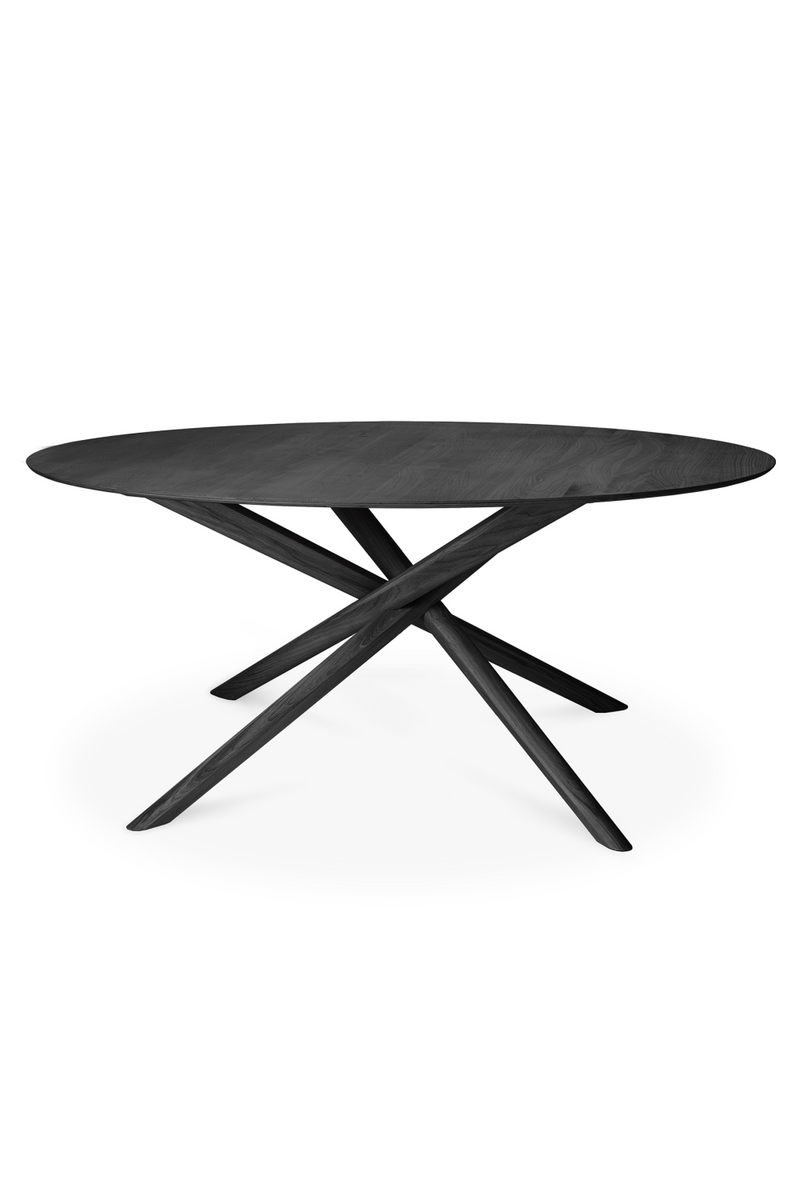 Round Black Oak Dining Table | Ethnicraft Mikado | Oroatrade.com