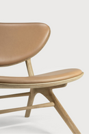 Varnished Oak Leather Lounge Chair | Ethnicraft Eye | Oroatrade.com