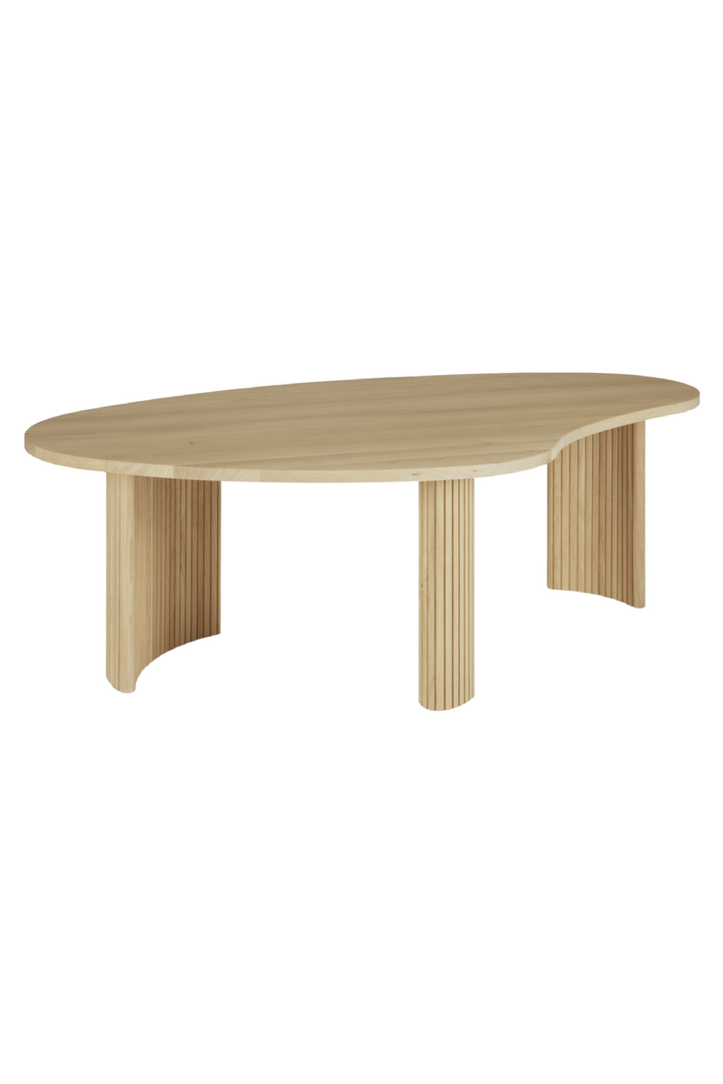 Oak Pebble-Shaped Coffee Table | Ethnicraft Boomerang | Oroatrade.com