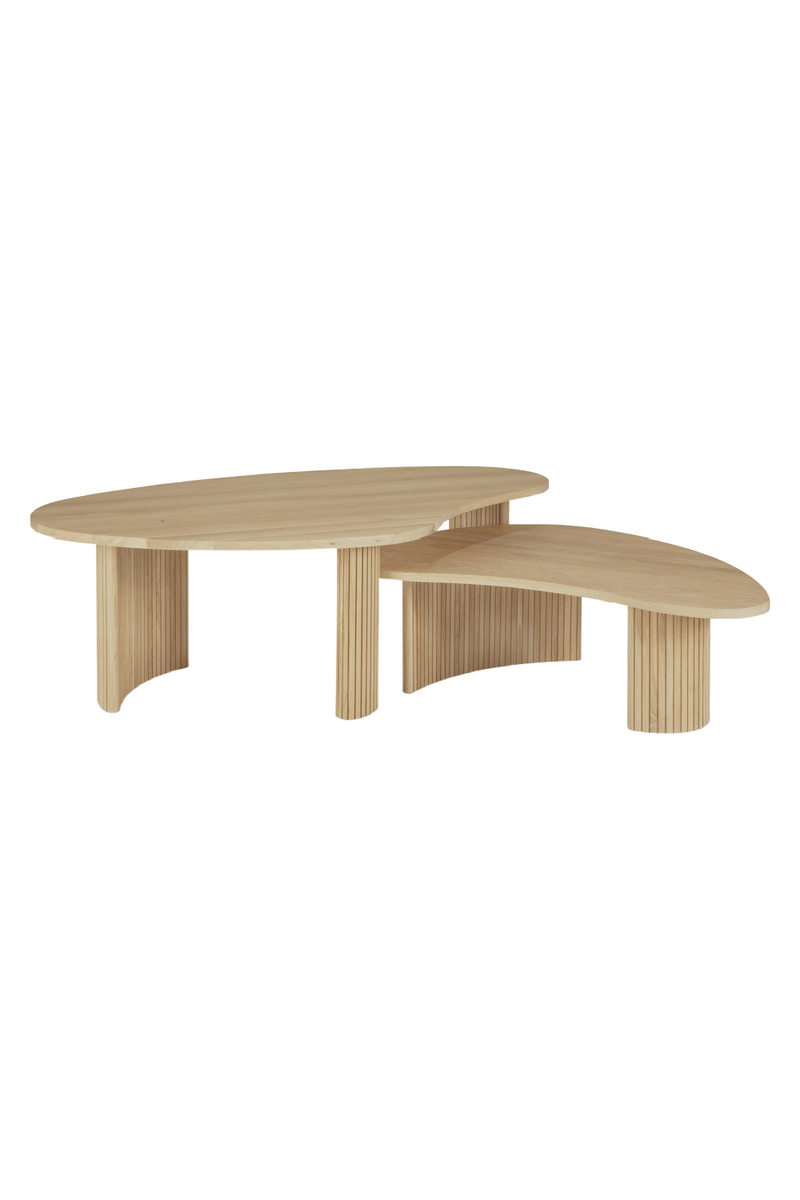 Oak Pebble-Shaped Coffee Table | Ethnicraft Boomerang | Oroatrade.com