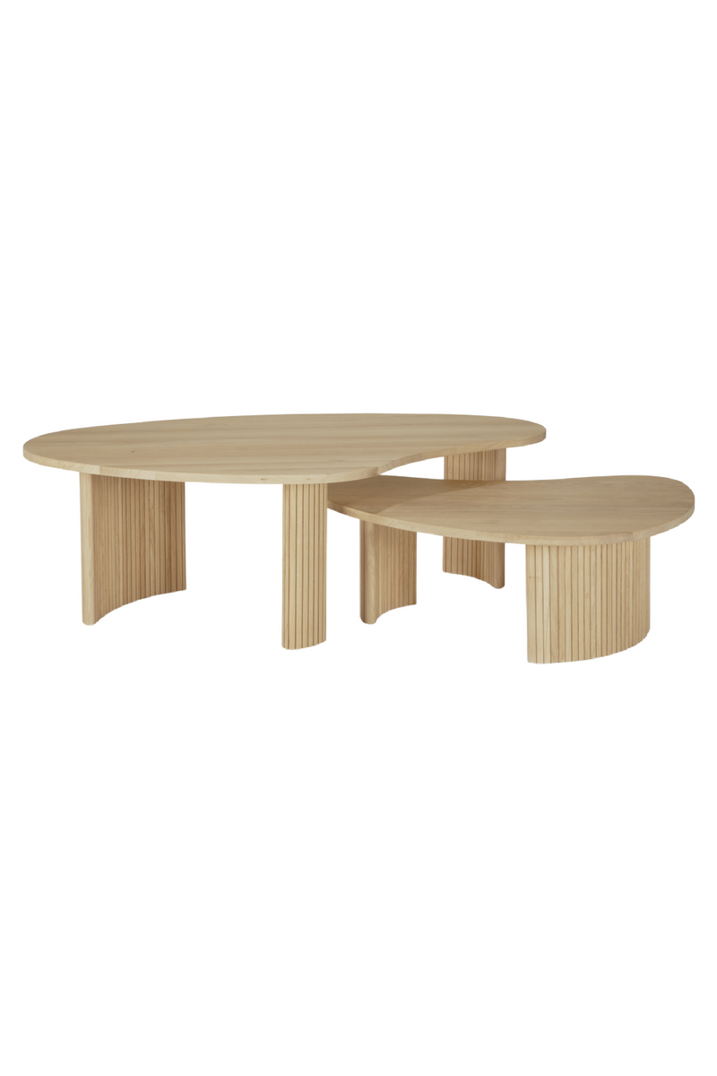 Oak Pebble-Shaped Coffee Table | Ethnicraft Boomerang | Oroatrade.com