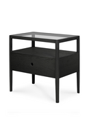 Glass Top Black Oak Nightstand | Ethnicraft Spindle | Oroatrade.com