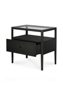 Glass Top Black Oak Nightstand | Ethnicraft Spindle | Oroatrade.com