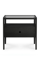 Glass Top Black Oak Nightstand | Ethnicraft Spindle | Oroatrade.com