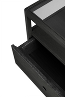 Glass Top Black Oak Nightstand | Ethnicraft Spindle | Oroatrade.com
