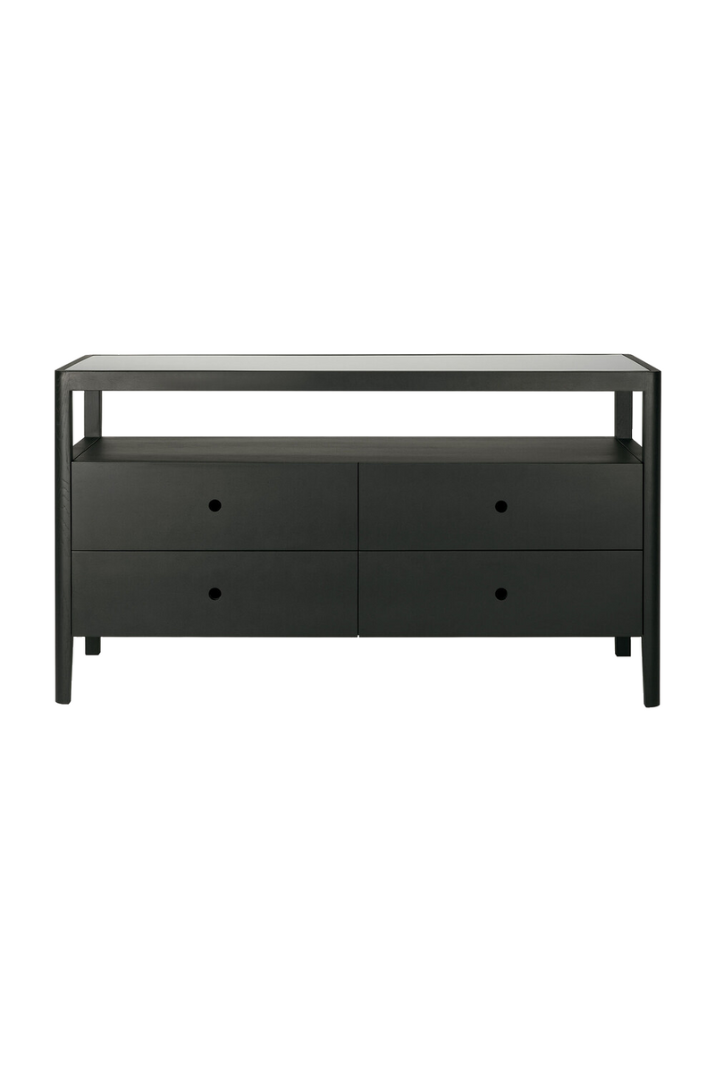 Glass Top 4 Drawer Dresser | Ethnicraft Spindle | Oroatrade.com