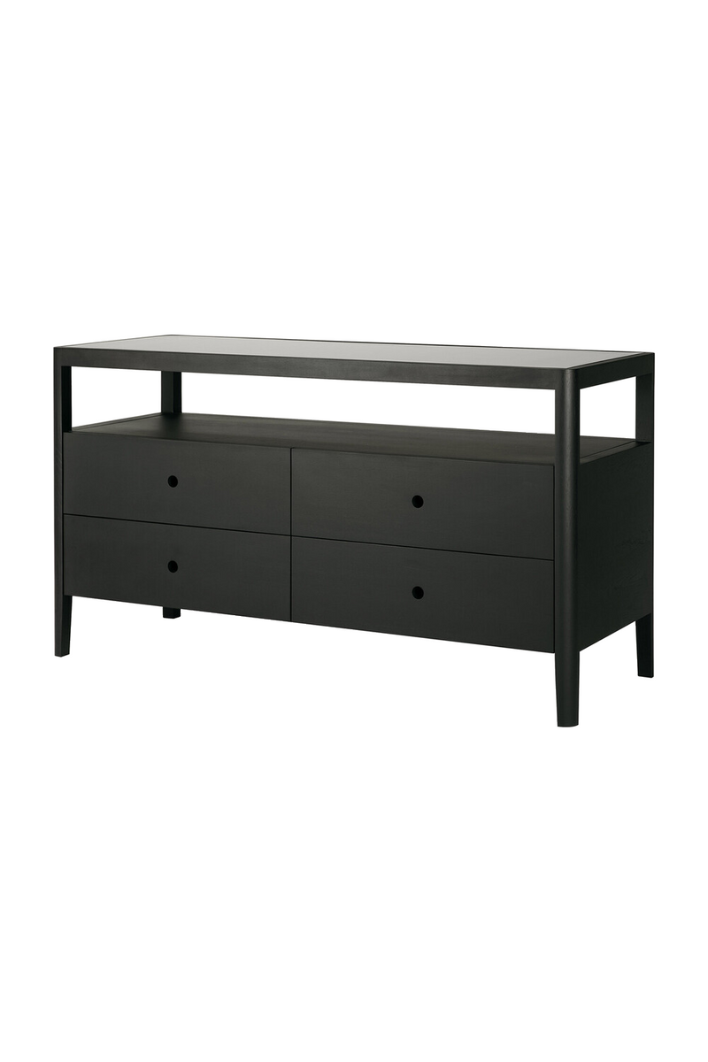 Glass Top 4 Drawer Dresser | Ethnicraft Spindle | Oroatrade.com