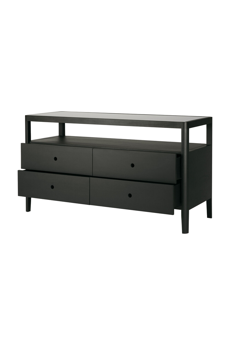 Glass Top 4 Drawer Dresser | Ethnicraft Spindle | Oroatrade.com