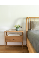 Glass Top Teak Nightstand | Ethnicraft Spindle | Oroatrade.com