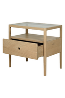 Glass Top Oak Nightstand | Ethnicraft Spindle | Oroatrade.com