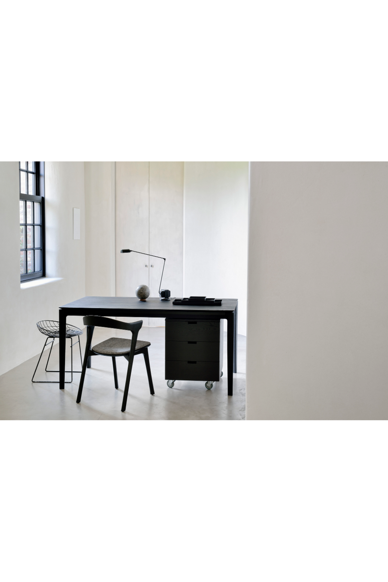 Black Oak Minimalist Dining Table | Ethnicraft Bok | Oroatrade.com