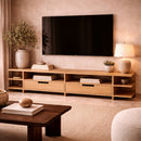 Varnished Teak TV Cupboard | Ethnicraft Kabuki | Oroatrade.com