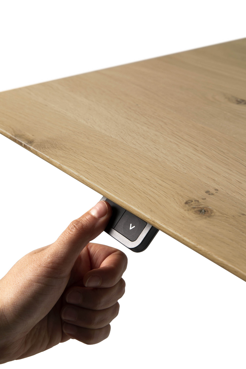 White Metal Adjustable Desk Base | Ethnicraft Bok | Oroatrade.com