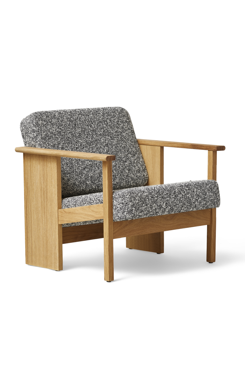 Oak Panel Gray Lounge Chair | Form & Refine Block | Oroatrade.com