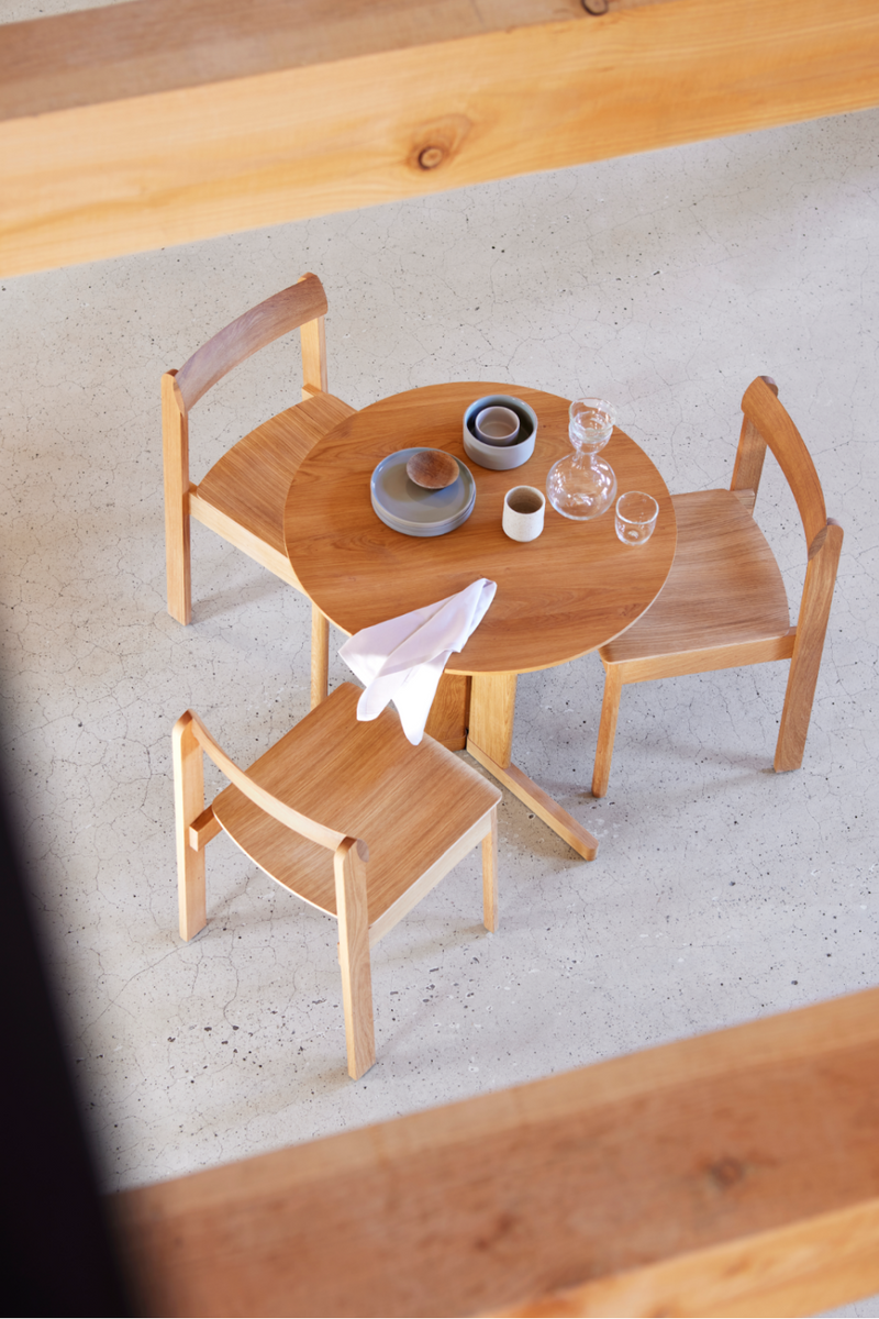 Solid Oak Round Table | Form & Refine Trefoil | Oroatrade.com