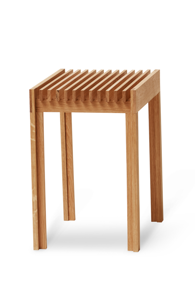 Solid Oak Slatted Stool | Form & Refine Lightweight | Oroatrade.com