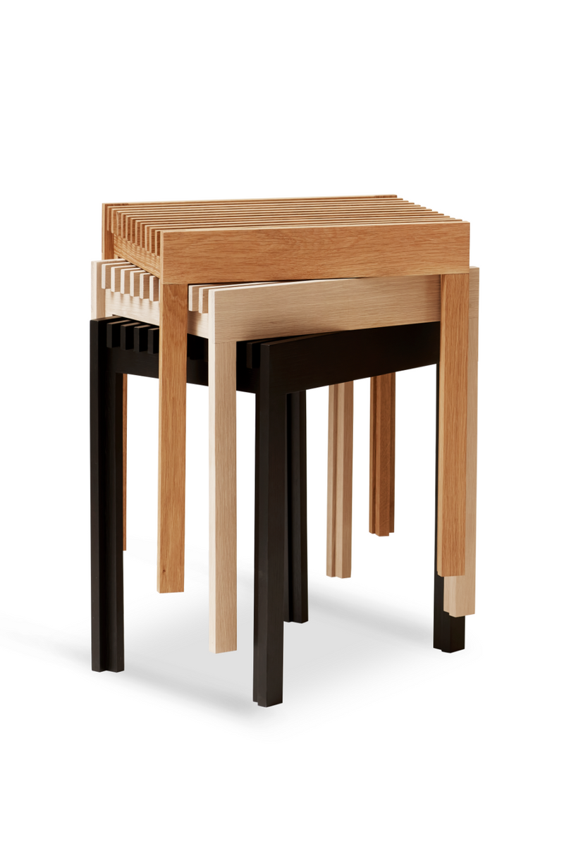 Solid Oak Slatted Stool | Form & Refine Lightweight | Oroatrade.com