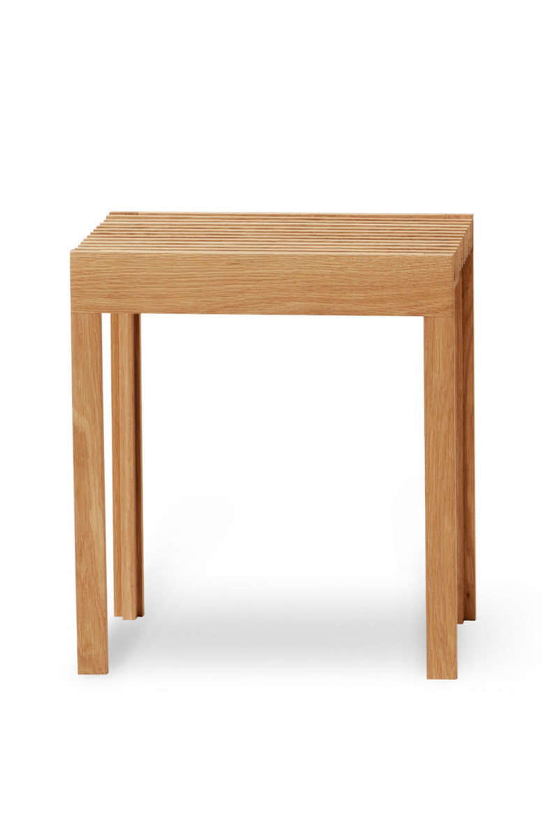 Solid Oak Slatted Stool | Form & Refine Lightweight | Oroatrade.com