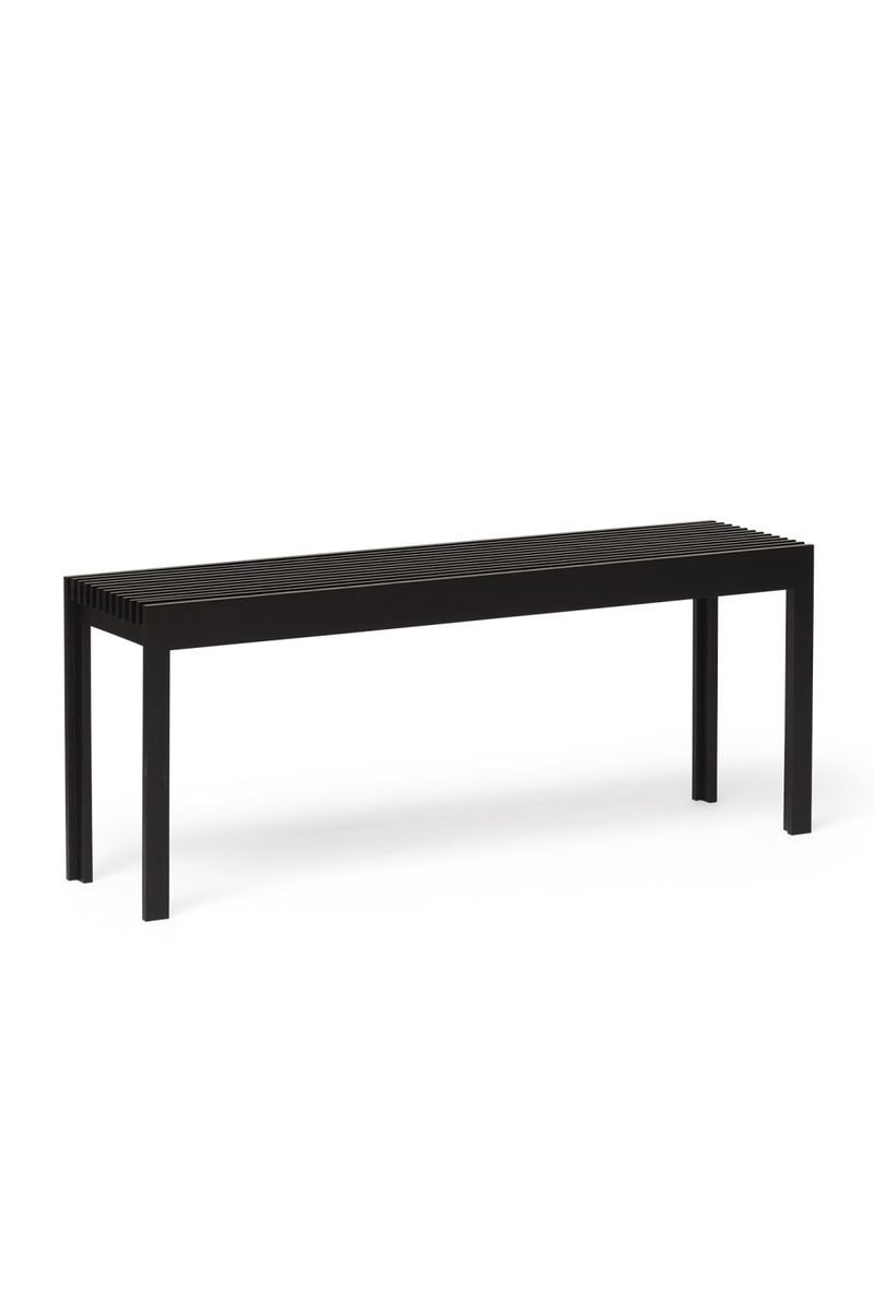 Black Oak Slatted Bench | Form & Refine Lightweight | Oroatrade.com