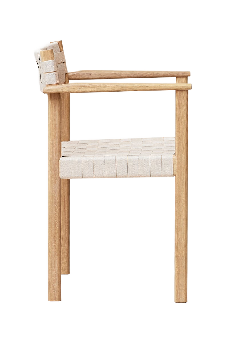 White Oak Linen Webbing Armchair | Form & Refine Motif | Oroatrade.com